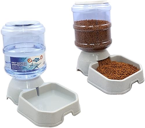 Alimentador automático para perros y gatos, dispensador de fuente de agua para gatos, gran capacidad, capacidad de agua de 1 galón, 10 libras, gran