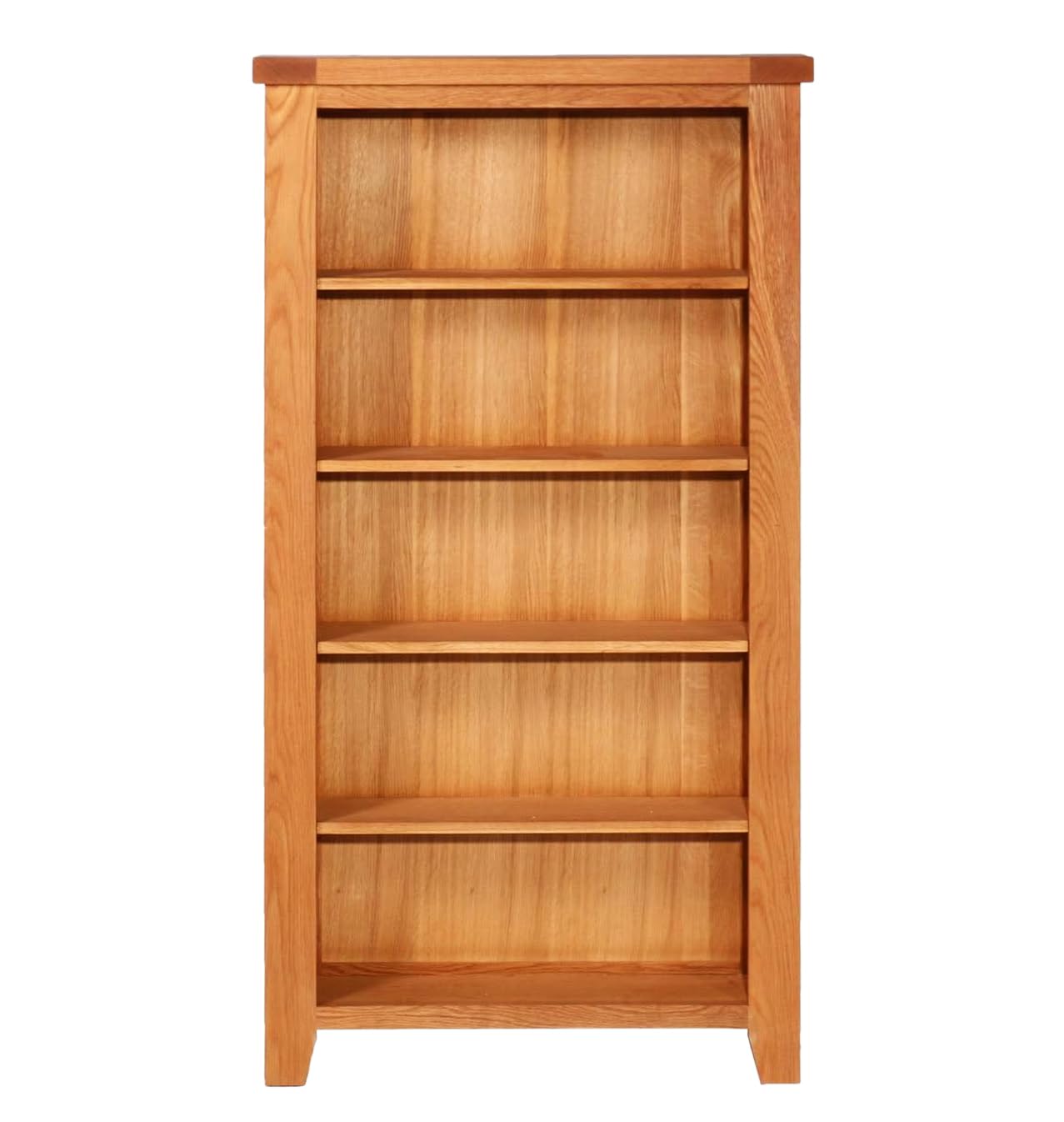 Cotswold Oak Wide CD/DVD Storage Unit, 5-Tier Solid Wooden Media CD Rack, Holds 250CDs or 175DVDs, DVD/CD Tower, Trendy Oak Furniture for Living Room, Bedroom or Offices