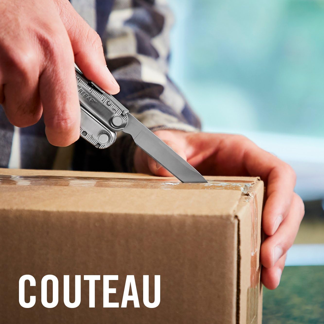 Leatherman Rebar Outil Multifonction - 17 Outils pour le Bricolage et le Camping - Acier Inoxydable Noir, Marron