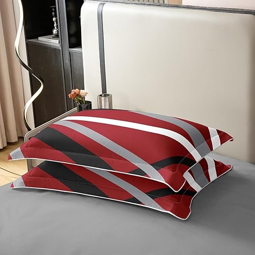 Miniatura 6 de Juego de funda de edredón 100% algodón, tamaño individual, juego de ropa de cama geométrica abstracta moderna para mujeres y hombres, diseño de