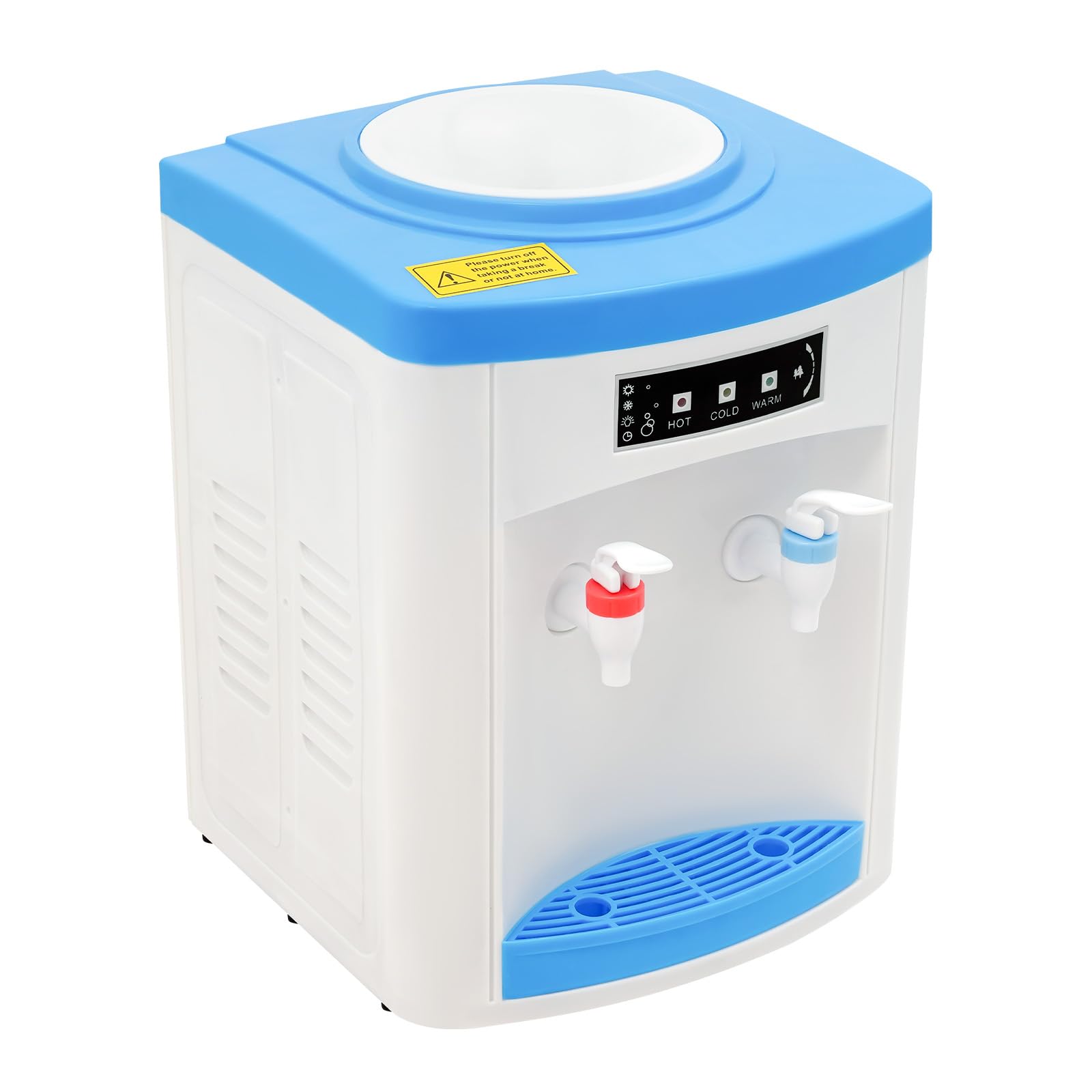 Distributore di Acqua Calda e Fredda, 550W Elettrico, Distributore Acqua per Ufficio, Raffreddatore Acqua da Banco Compatibile con Bottiglie 1.1-4.9 Gal per Ufficio & Casa, Bianco e Blu