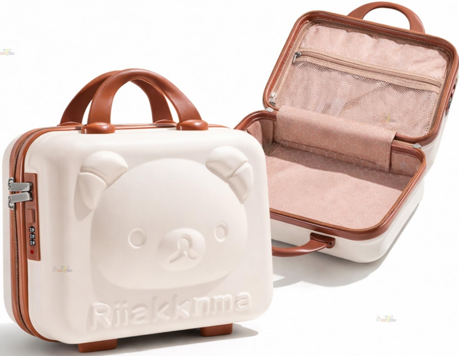 Toy Imagine Vanity Box for Women Hard Shell Cosmetic Travel Bag Portable Makeup Case Small Suitcase Style Organizer for Travel Waterproof Lightweight Makeup Storage with Elastic Band-image-28