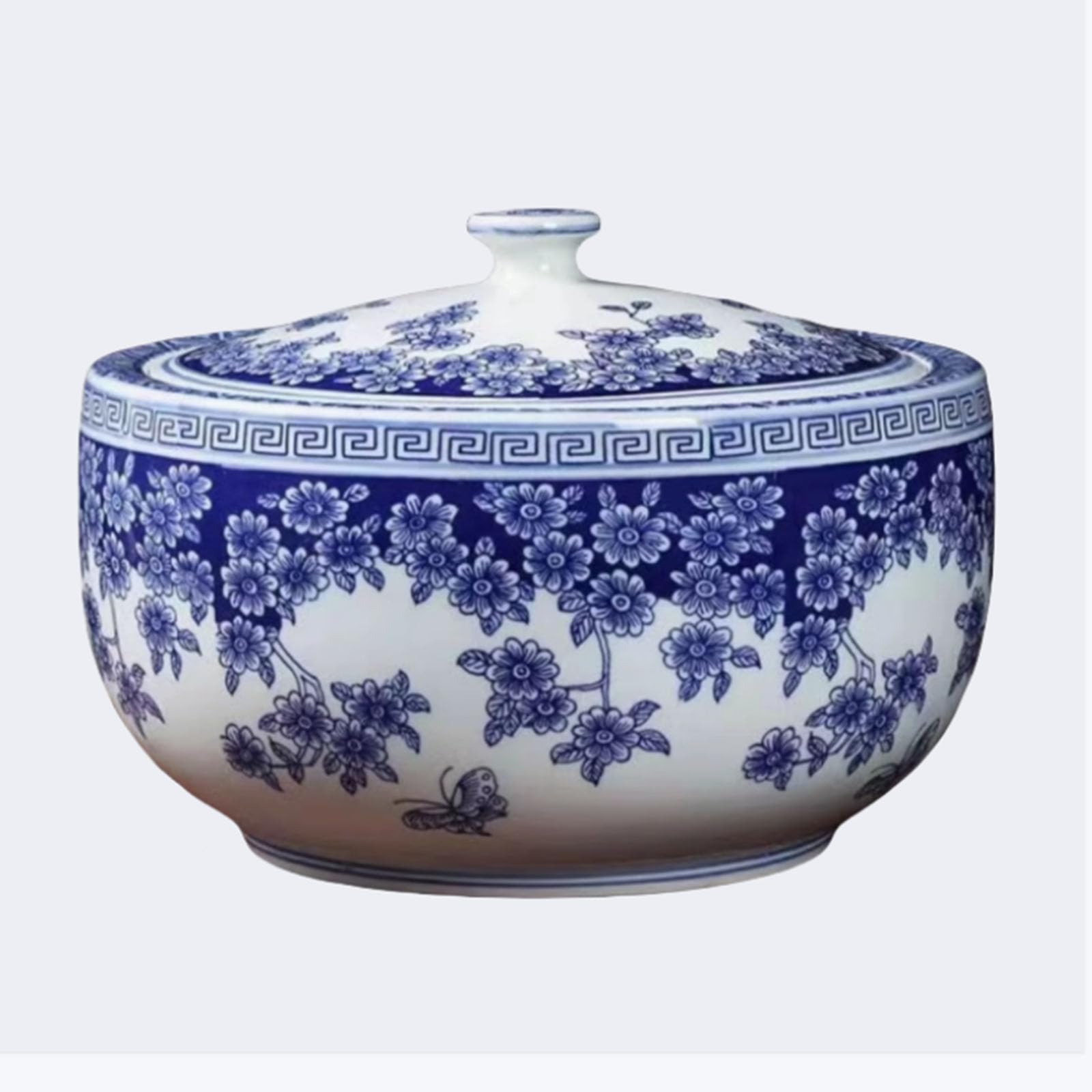 IXTREGZJKM Rice Storage Container, Kitchen Rice Bucket, Ceramic Rice Bucket With Lid, Ceramic Rice Dispenser, Large Ceramic Rice Jar, Grain Dispenser for Corn, Soybeans, Flour, Oatmeal C 2.5KG