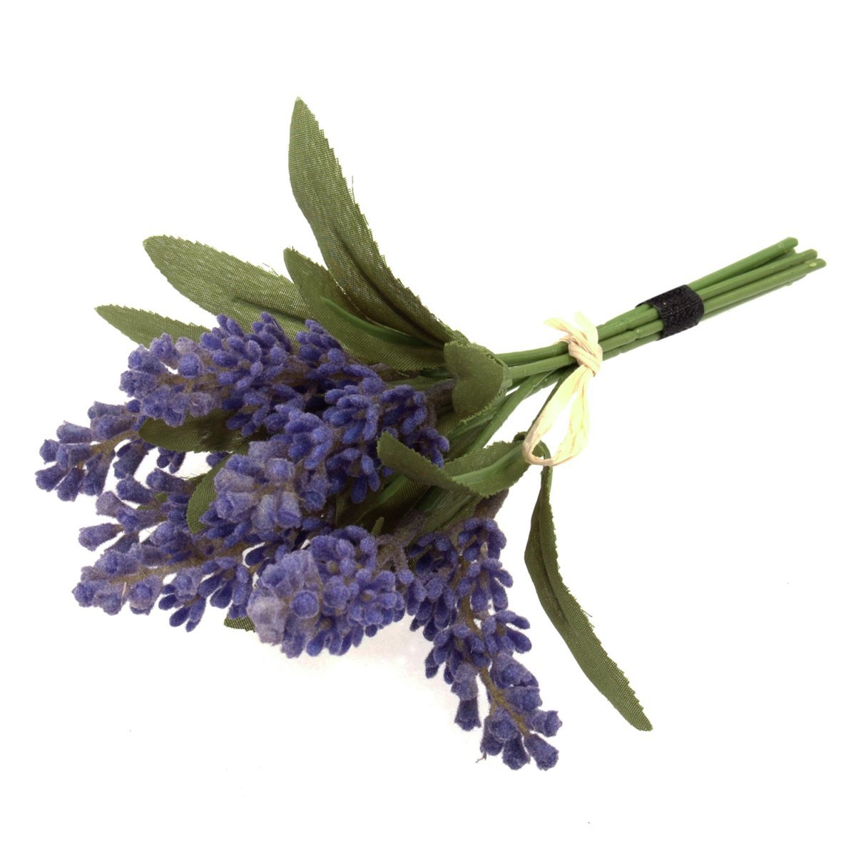 Groves Of Thame Ltd 18cm Artificial Lavender Bunch, 7 Stems with Natural Raffia Tie