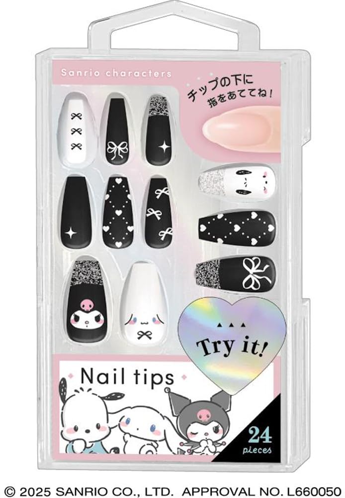 Amazon.co.jp: クラックス ネイルチップ/サンリオ/リボンBK 129665