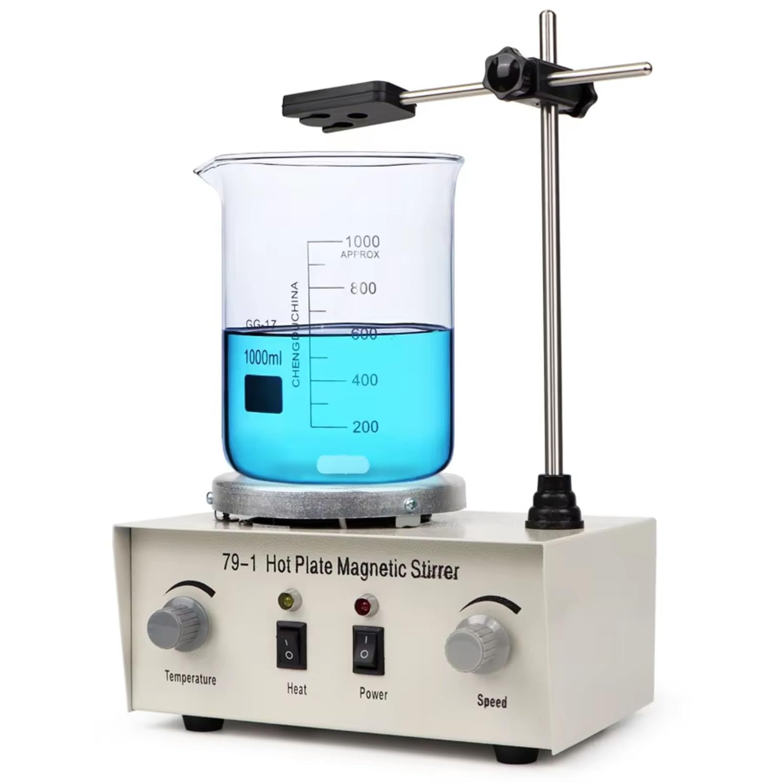 Magnetrührer Heizplatte mit Rührstäben, 1L Kapazität, 2400 U/min, maximale Temperatur 70.0 °C, ideal für Labormischungen