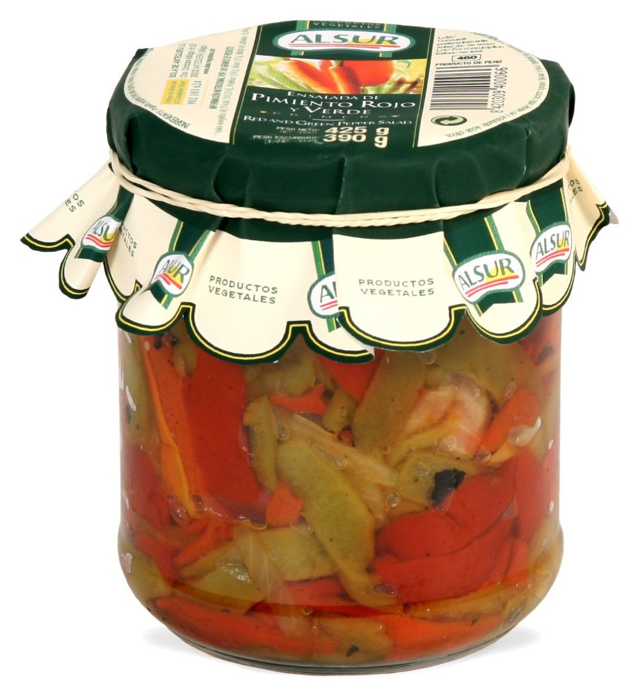 Ensalada De Pimiento Piquillo Rojo Y Verde Alsur Frasco 425 G Primera