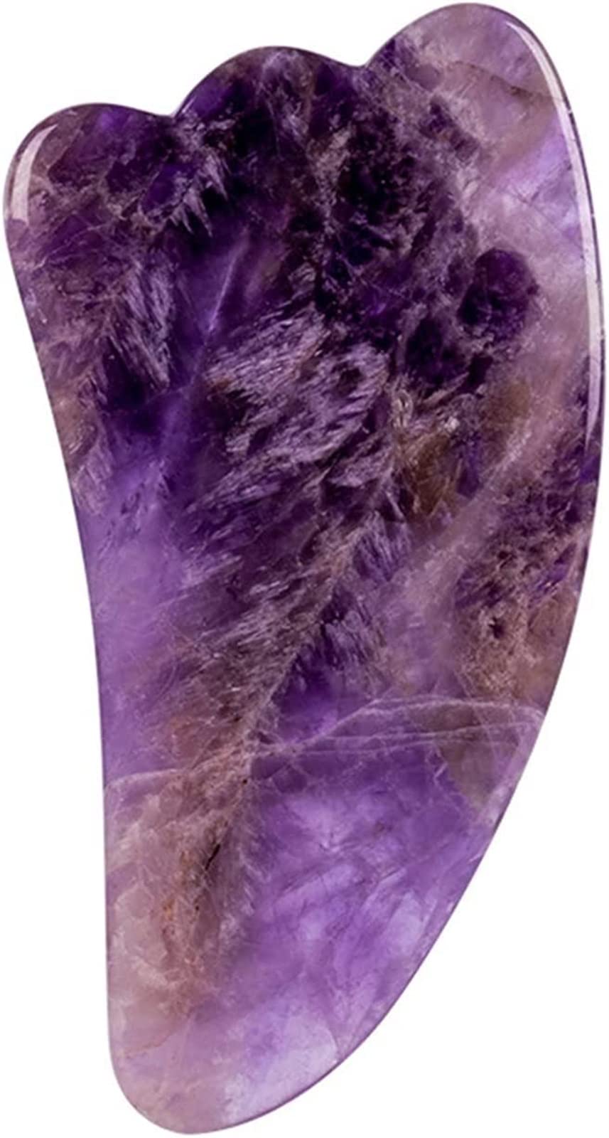 Améthyste Pierre Brute Améthyste Masseur Pierre Naturelle Rouleau Du Visage Gua Sha Outils Ensemble SPA Acupuncture Grattage Cristal Corps Visage Soins De Santé Massage (Color : Purple-2) collecte à d