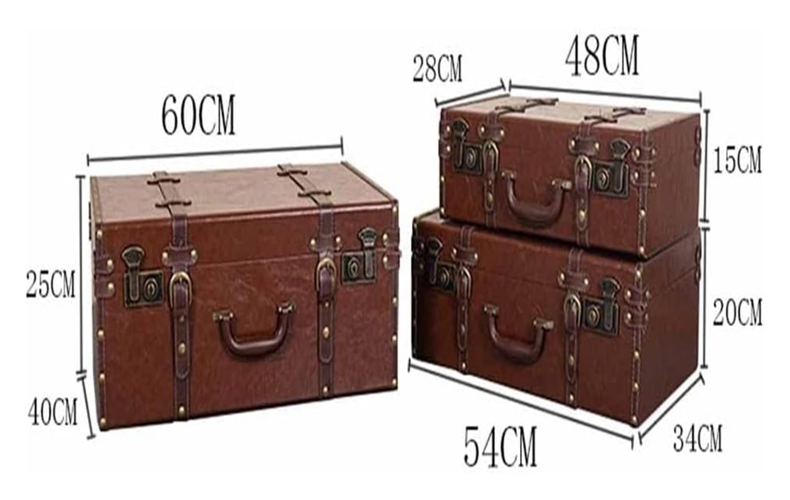 Walizka w stylu vintage, skrzynia skarbów, walizka w stylu vintage, organizer na ubrania, na okno, rekwizyty fotograficzne, pomarańczowa, 60 x 40 x 25 cm