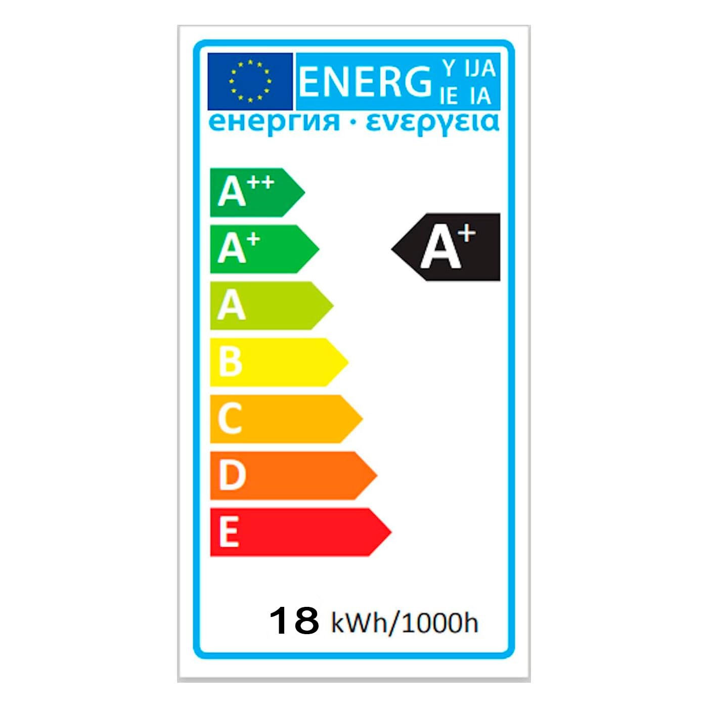 Acan Tradineur - Pack de 2 bombillas de bajo consumo, 2 tubos, G24D-2, 18W equivalente a 90W, 1080 lúmenes, 6400K, luz blanca fría, eficiencia energética A+, 8000 horas - 14,5 x 2,5 cm