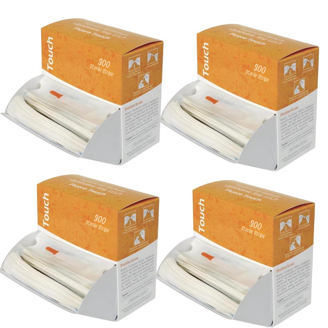 Ophthalmic Fluoro Touch Strips - 1200 Strips by KASHSURG -(4 x 300=1200 Count)