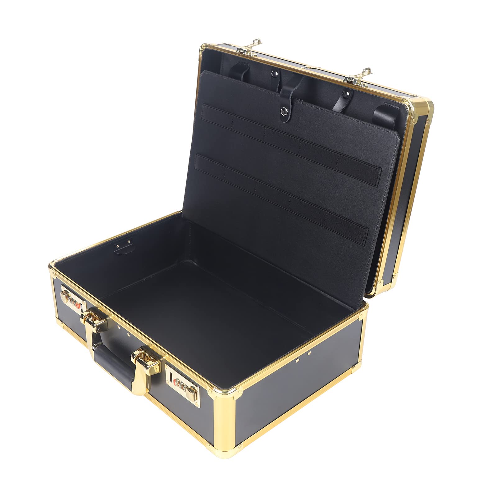 arber Suitcase Portable Carrying Organizer Storage Box Gold,Barber Case Portable Travel Case Professional Hair Kit Organizer Storage Display Box with Handle and Secure Numlock