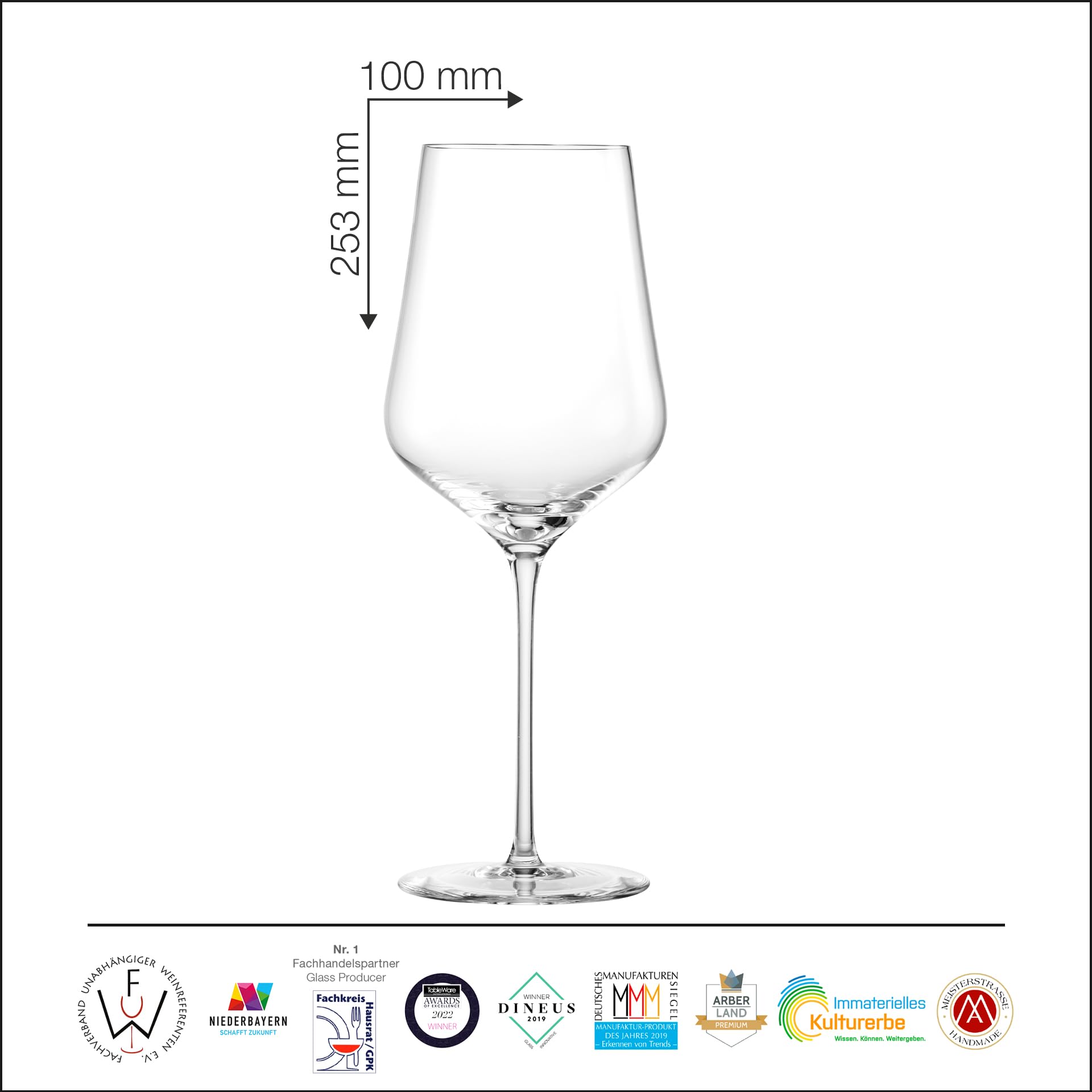 EISCH Bordeaux Rotweingläser Sky Sensisplus (2 Stück), Weingläser für Rotwein, spülmaschinenfeste Kristallgläser, Made in Germany (Art.-Nr. 180064)