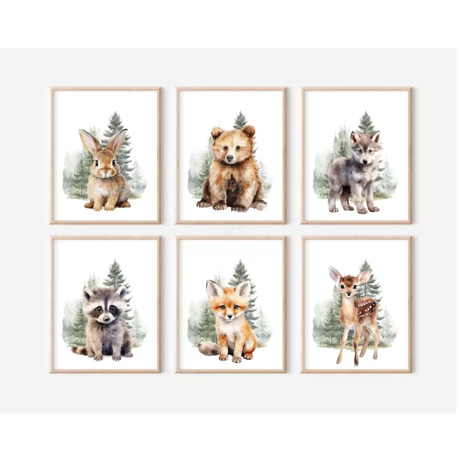Woodland Animal Nursery Wall Art Decor