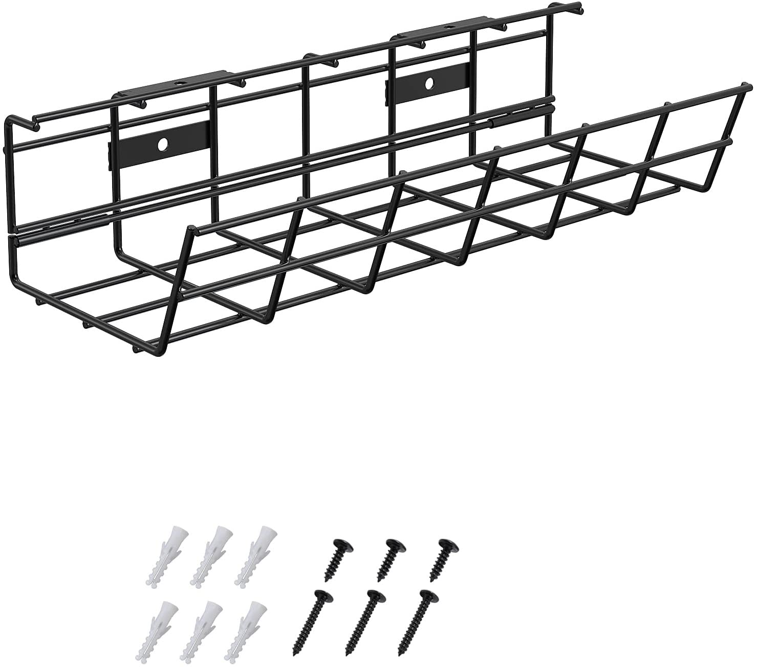 Buy Under Desk Cable Management Tray, Black Wire Tray Cord Basket Desk