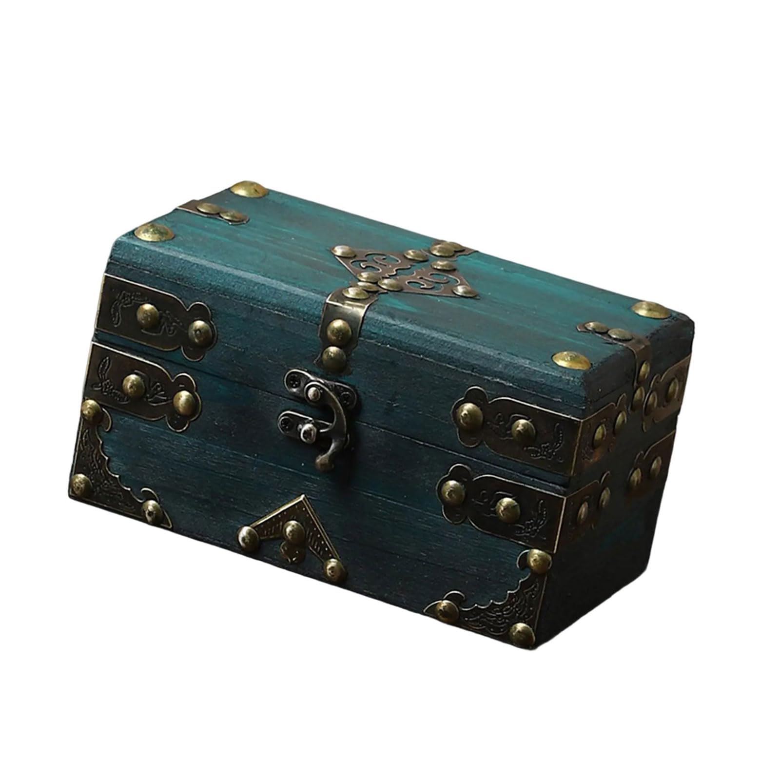 NVOQILIN Antique Wooden Storage Chest with Hinged Lid Wood Trunk for Collectibles and Jewelry Coin Collection Box Coin Collection Box
