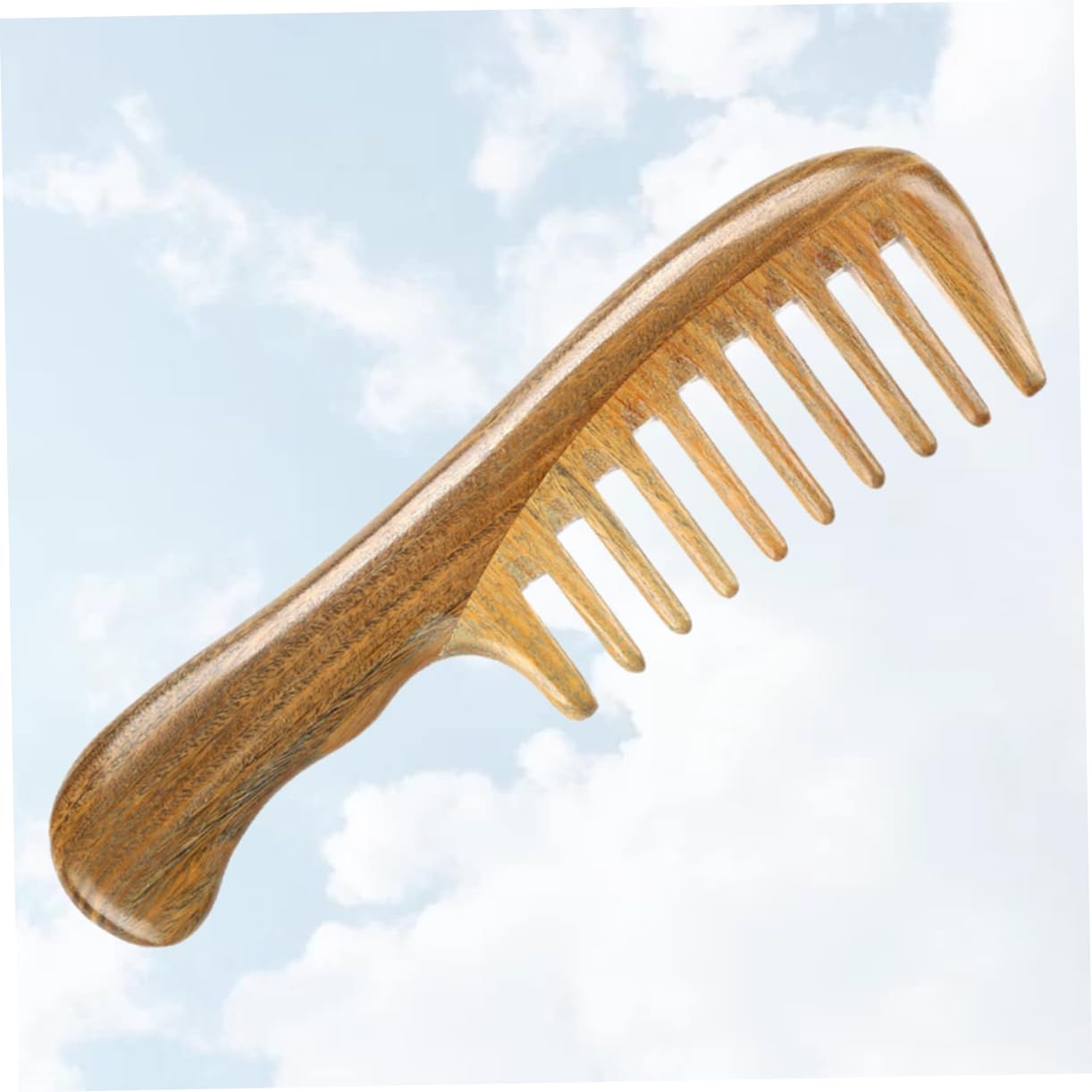 Peine De Masaje De Dientes Anchos Peine De Madera De Sándalo Natural Dientes Anchos y Para Peinar El Cabello