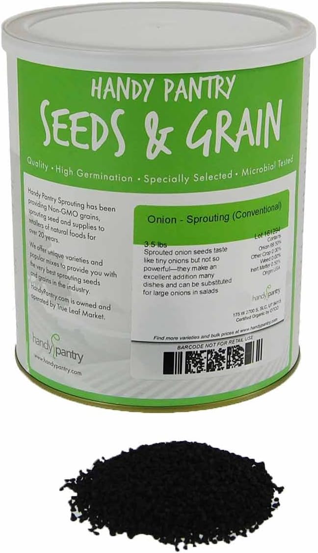 Onion Sprouting & Microgreens Seeds – 3.5 Lb – Non-GMO, Chemical-Free – High-Germination Seeds for Fresh Onion Sprouts, Flavorful Micro Greens, Hydroponic Growing, and Indoor Gardening