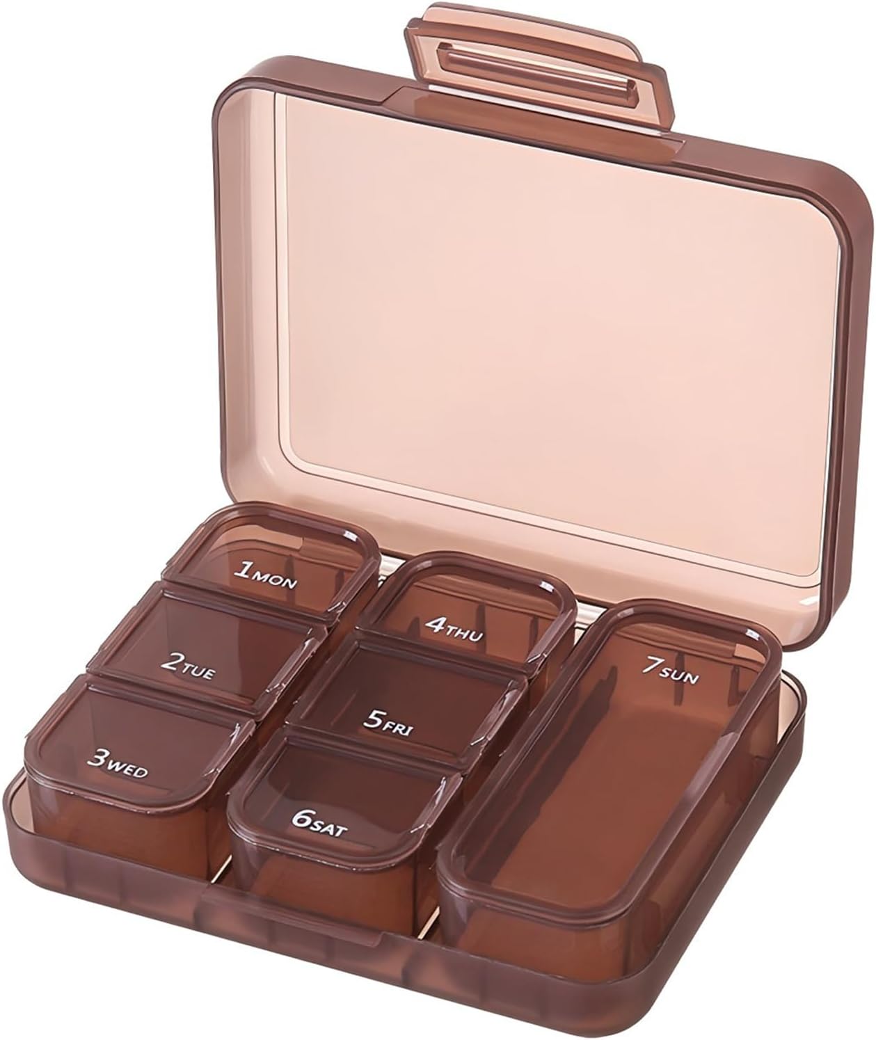 Week Medication Organizer Portable Travel Tablet Medication Box Moisture Spill Proof Medicine Holder Pot 7 Day Travel Tablet Box Daily Pill Containers for Medications, Vitamins and Fish Oil