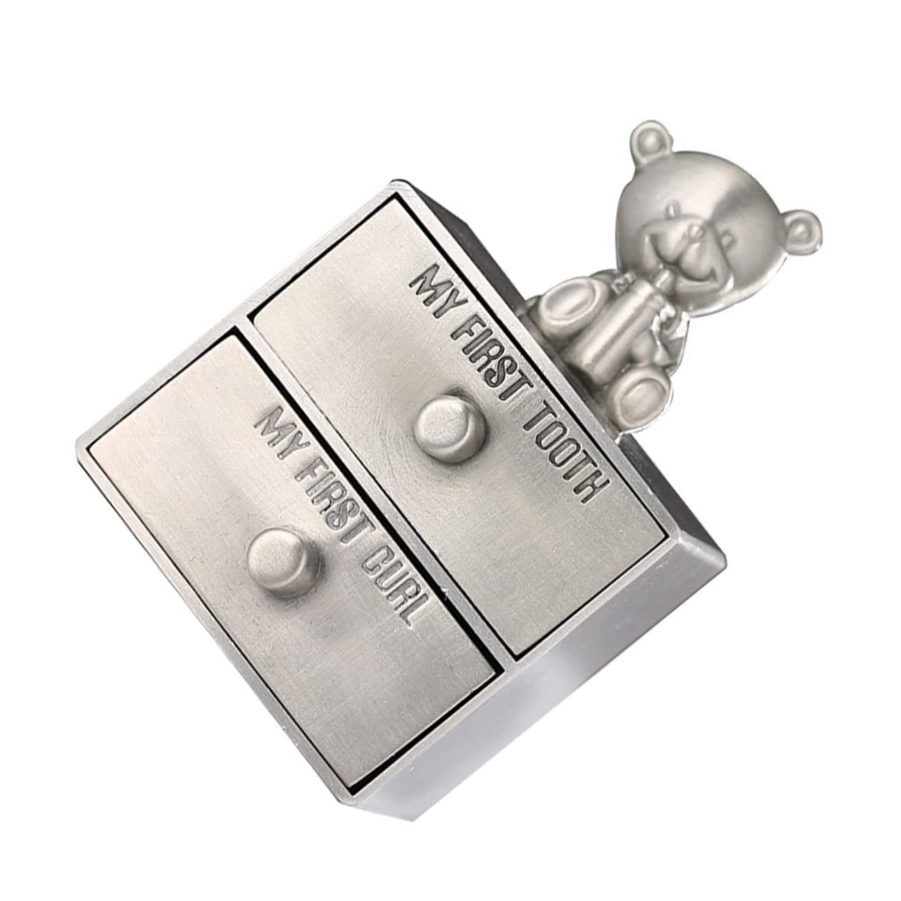 SUPVOX Boys Girls Baby Teeth Box Deciduous Tooth Holder Baby Organizer Storage Box 2 Drawers Perfect for Keepsake