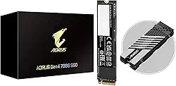 GIGABYTE Disco rígido interno de estado sólido AORUS Gen4 7300 SSD 1TB PCIe 4.0 NVMe M.2 com velocidade de leitura de até 7300 MB/s, velocidade de gravação de até 6000 MB/s, AG4731TB