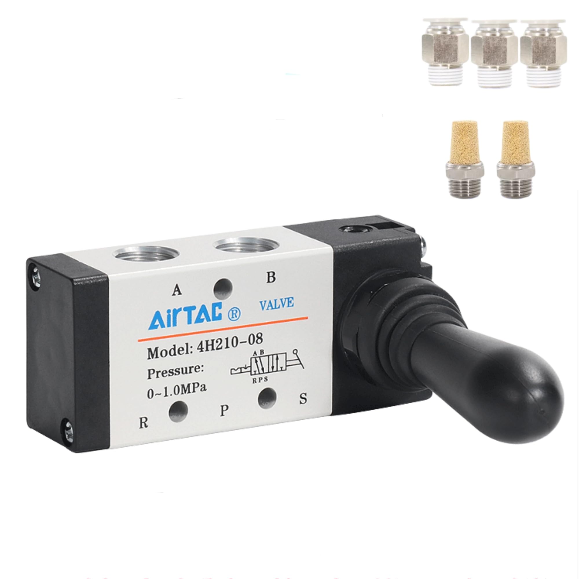 Hand Lever Valve AirTAC 4H210-08 1/4"PT 5/2 Way Manual Control Direct Acting Type Pneumatic Air