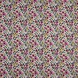 Popeline Stoff Baumwollstoff Kinderstoff Baumwolle Meterware Dekostoff Blumen blau rosa Farbe Rosa