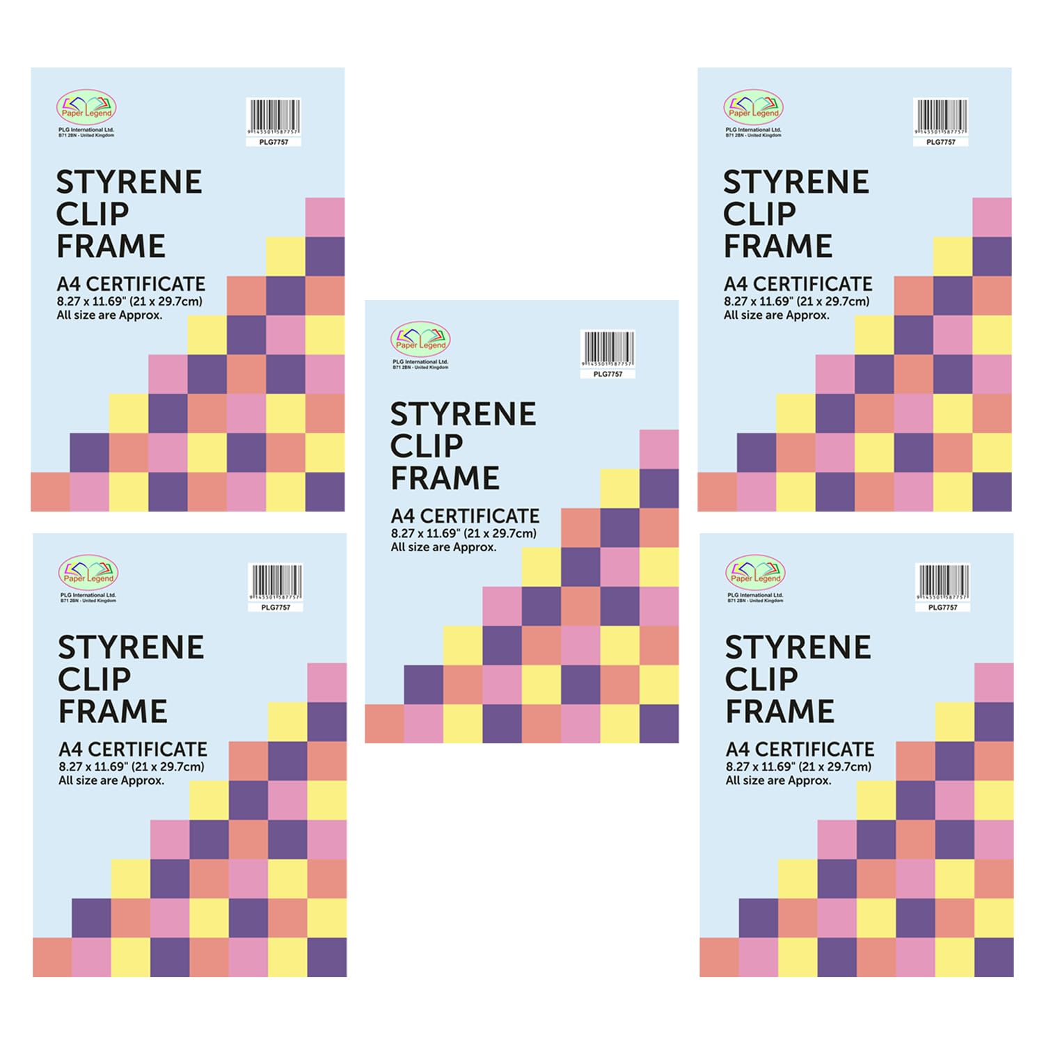 M1SS Clip Frame Picture Photo Frames Poster Frameless (Pack of 5, A4 Styrene)