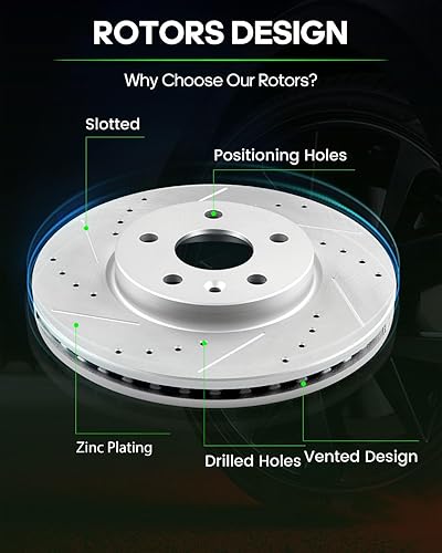 Miniatura 2 de SCITOO Kits de rotores de freno de disco delantero para Chevrolet Cruze 2011-2015, Chevrolet Cruze Limited 2016, Chevrolet Sonic 2012-2017