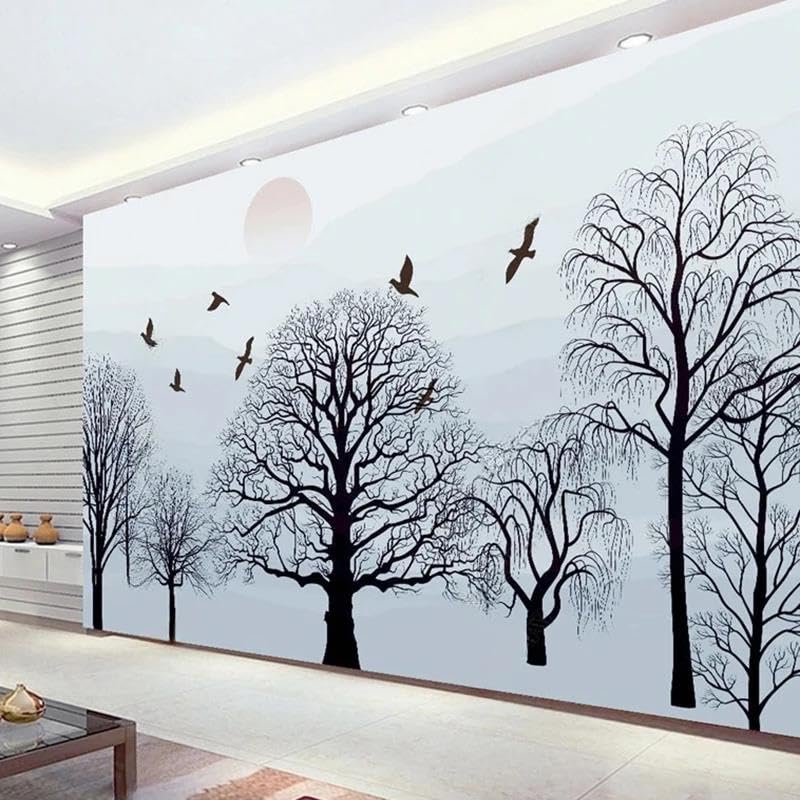 Papel pintado de pájaros con impresión Full HD lavable para pared de salón
