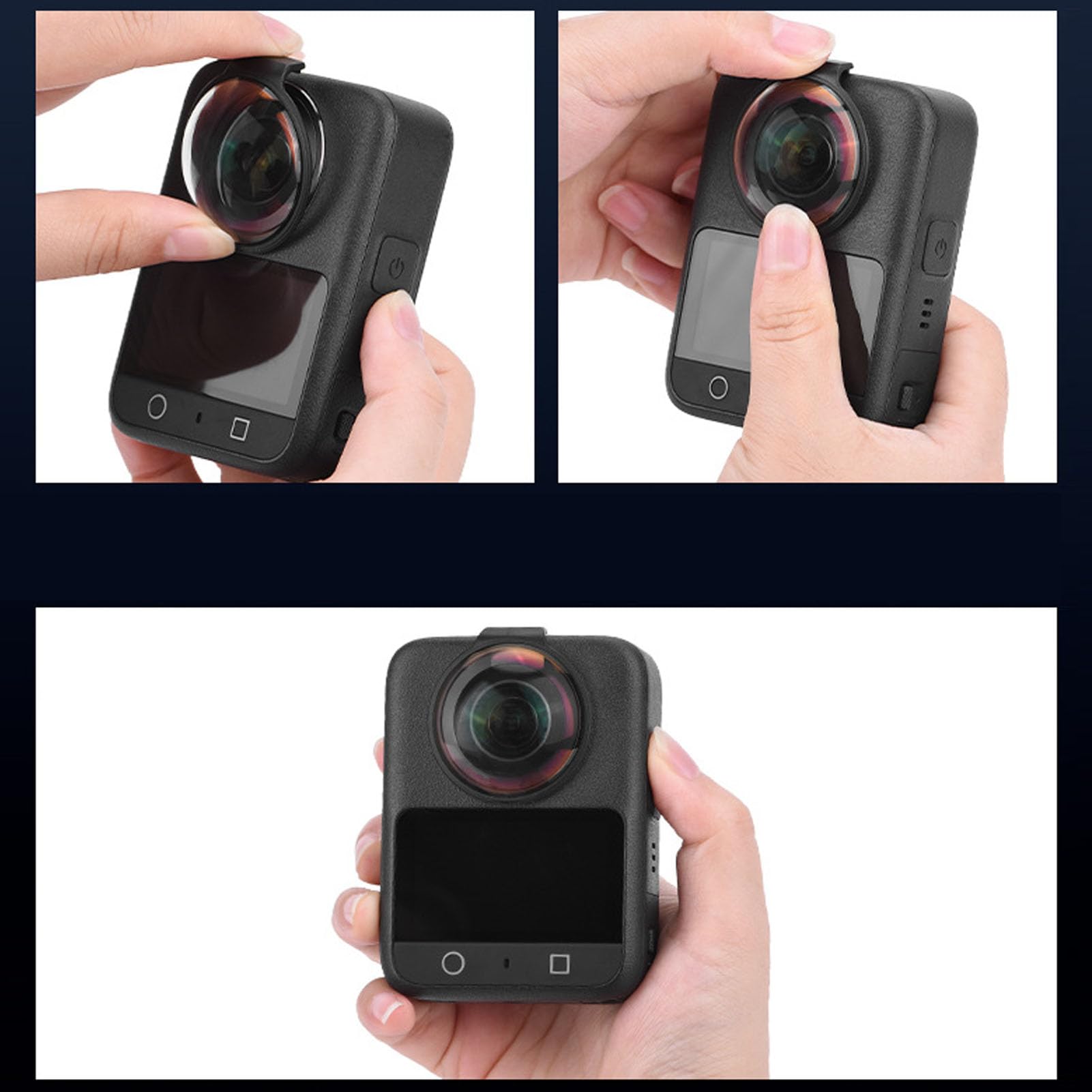 Protector de Lente Apto para Cámara 360, Transmitancia de Luz Mejorada, Fácil Instalación, Protección contra Lluvia y Niebla, Material ABS+vidrio, Revestimiento A