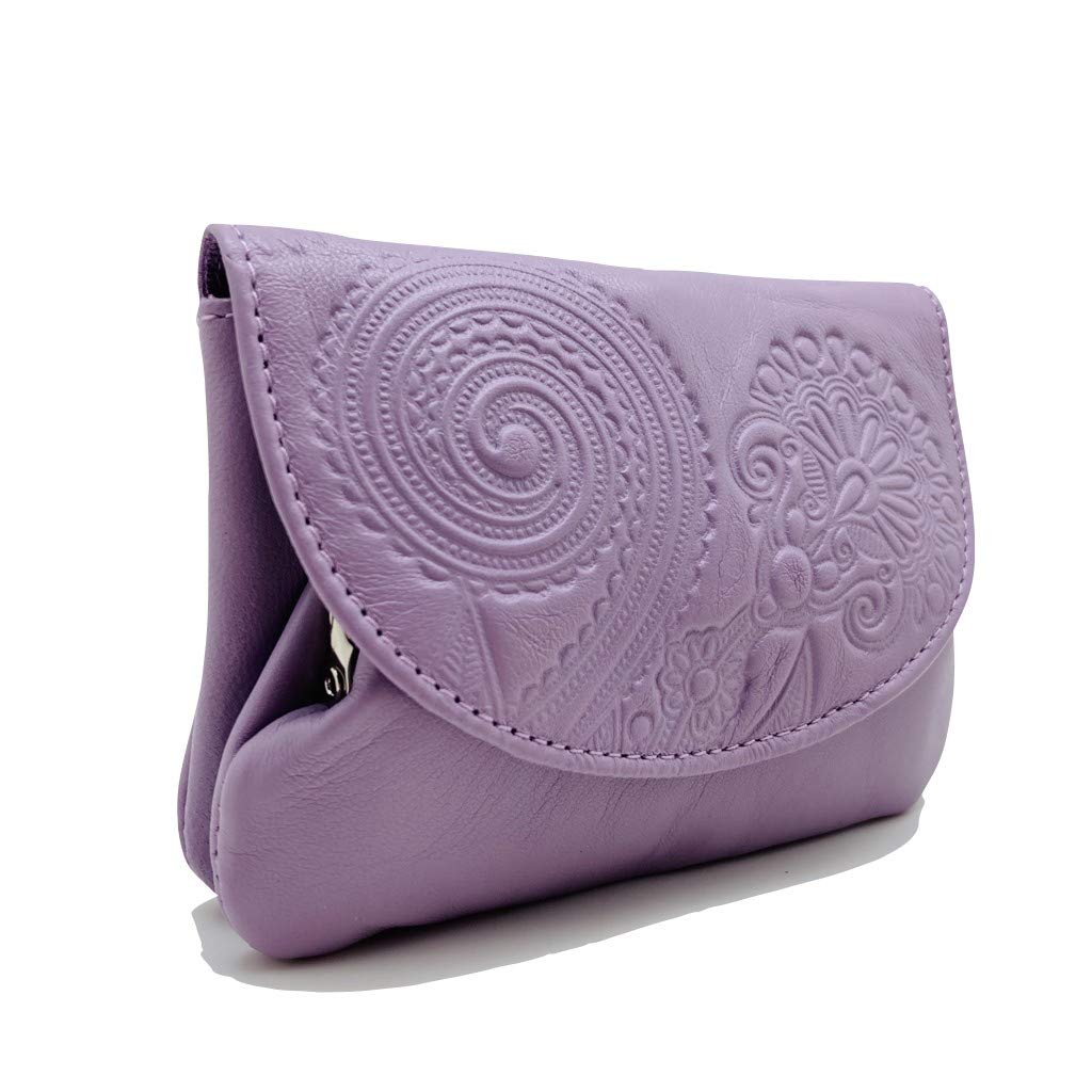 LUGUPELL Monedero de Mujer, Señora y Chica de Piel (Malva)