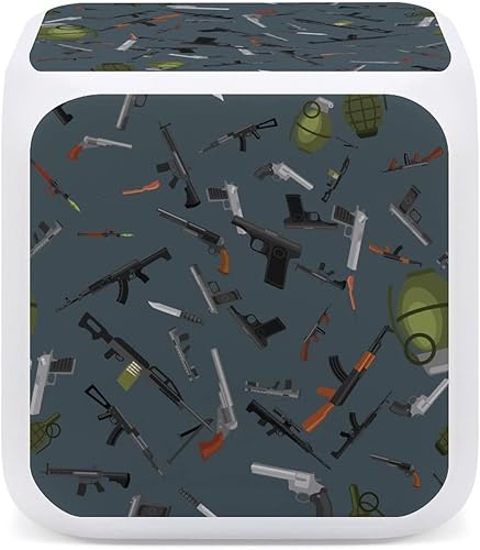 Miniatura 3 de Military Gun Pattern Digital Alarm Clock 7 Colors LED Change Glowing Night Light for Bedroom Office Desk