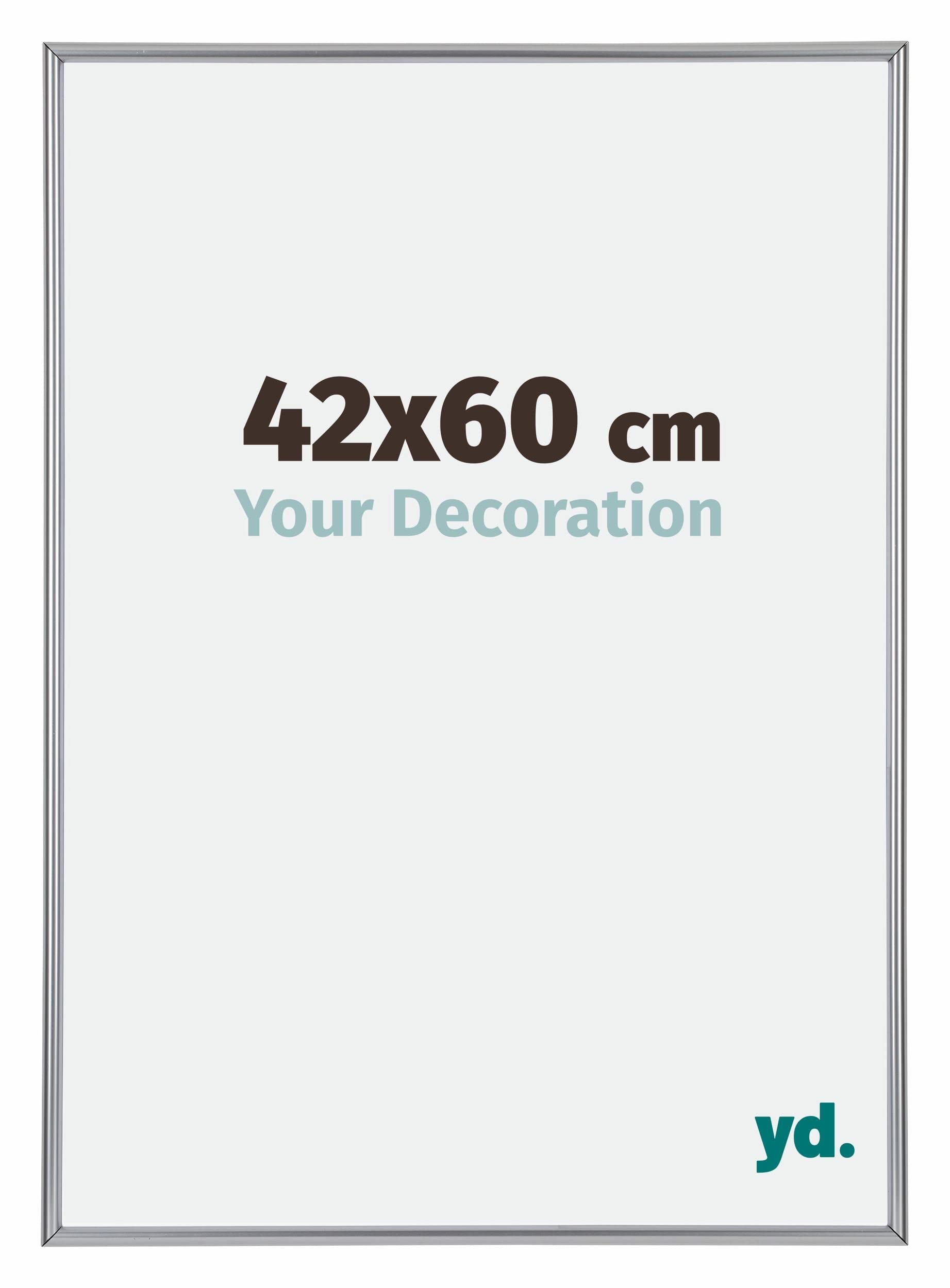 Your Decoration - Picture Frame 42x60 cm - Silver High Gloss - Decorative Wall Frame in Plastic with Antireflection - Frame 42x60 - Annecy