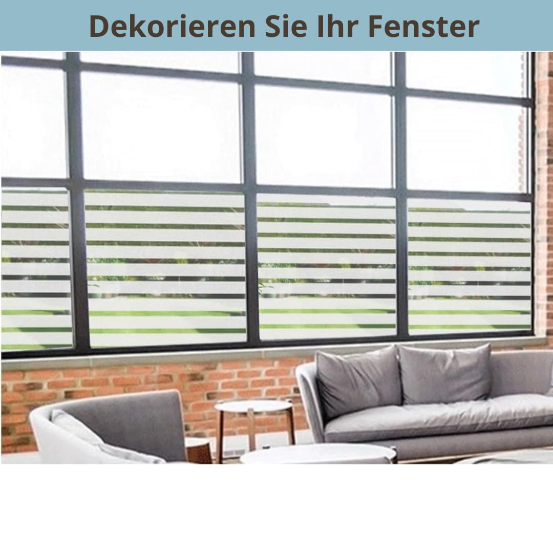 Großformatiges Fensterfolie (Streifen, 120 x 400 cm) Dekorative Fensterfolie Selbstklebende, matte, satinierte Fensterfolie für Privatsphäre ohne Klebstoff Anti-UV statisch Dusche