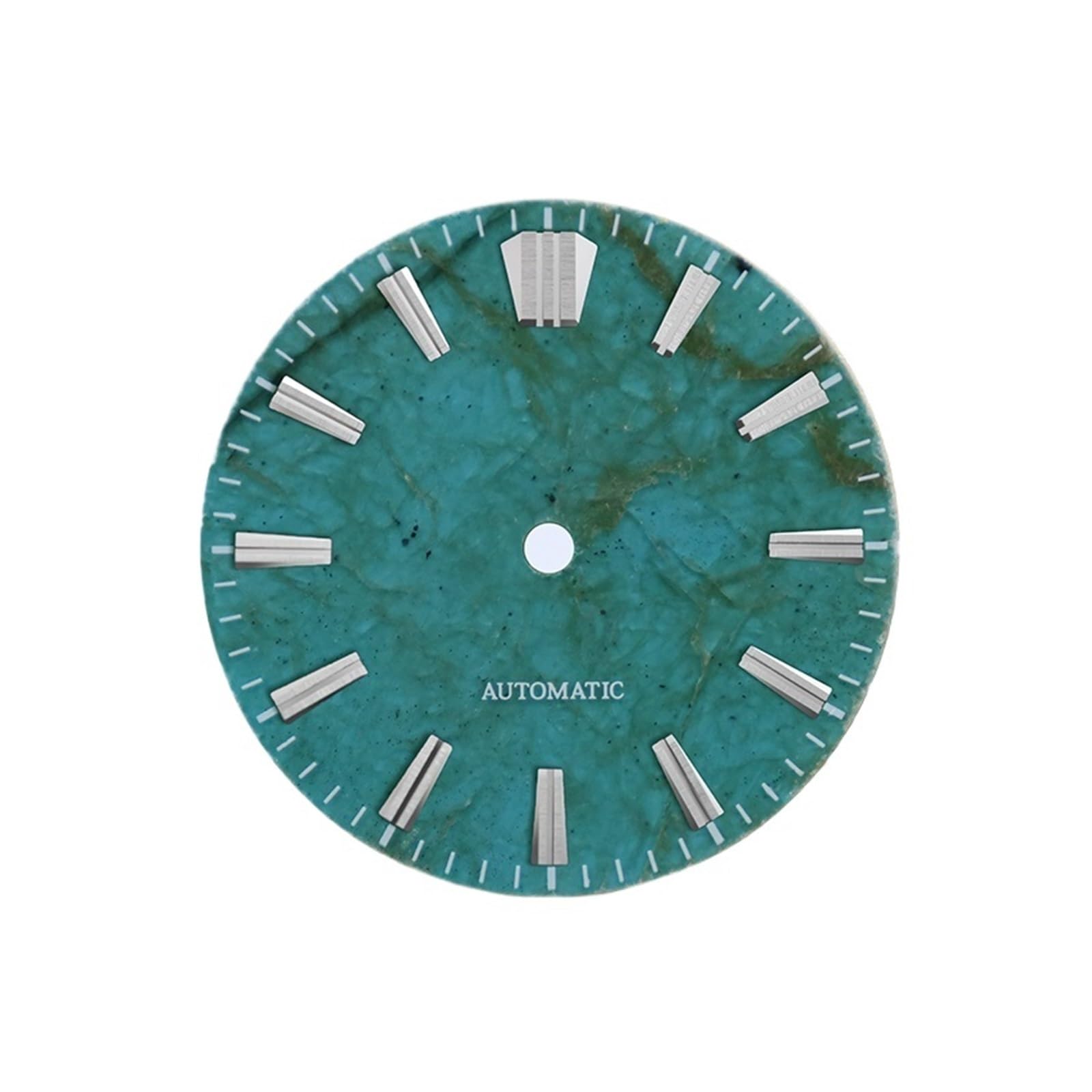 1 szt. 28,5 mm Zielony Pull Długi Jadeitowy Kamień Tarcza Bez Lume NH38 Zegarek z Ruchem Twarz Daty/Daty Niebieski(Champagne)