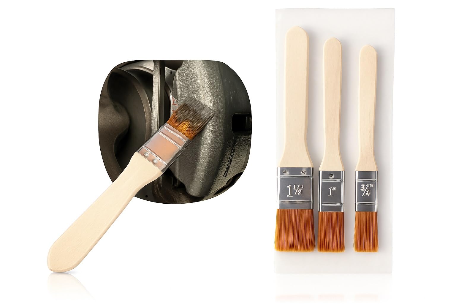 FOLIATEC Kit de pinceaux pour Le kit de Peinture pour étriers de Frein, 3 pièces