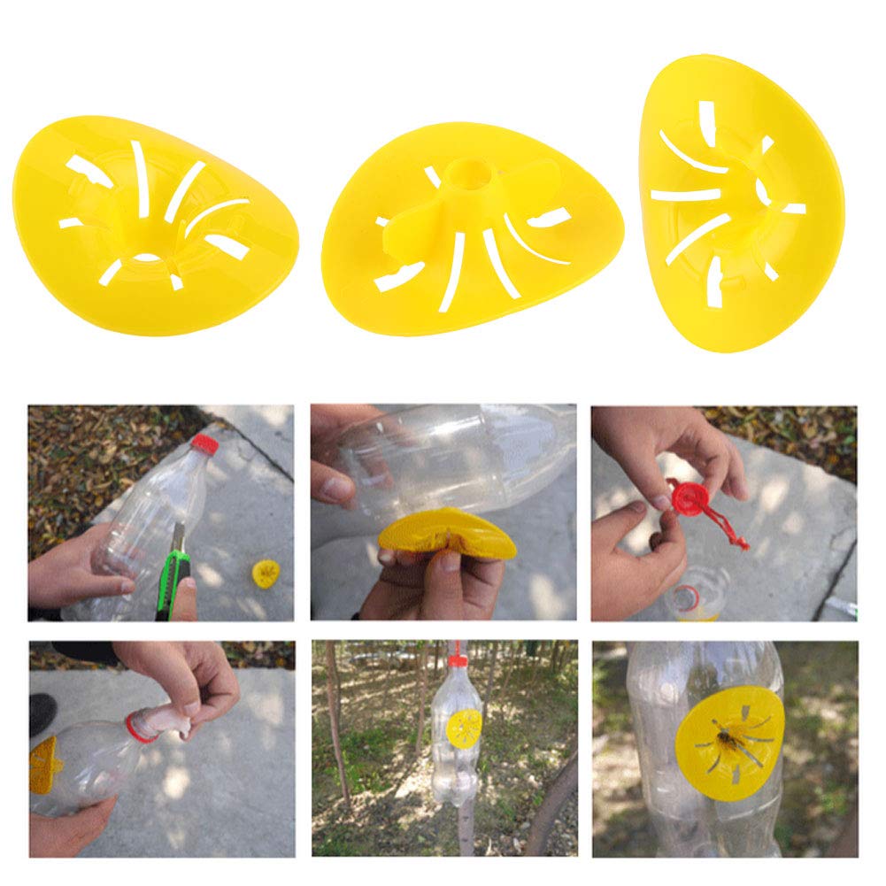 Natudeco 20PCS Bee Catcher Wasp Trap Flower Shaped Pests Catcher Reusable Mini Bee Catcher Wasp Funnel Garden Beekeeping Tools Hornet Hanging for Outside - Image 3