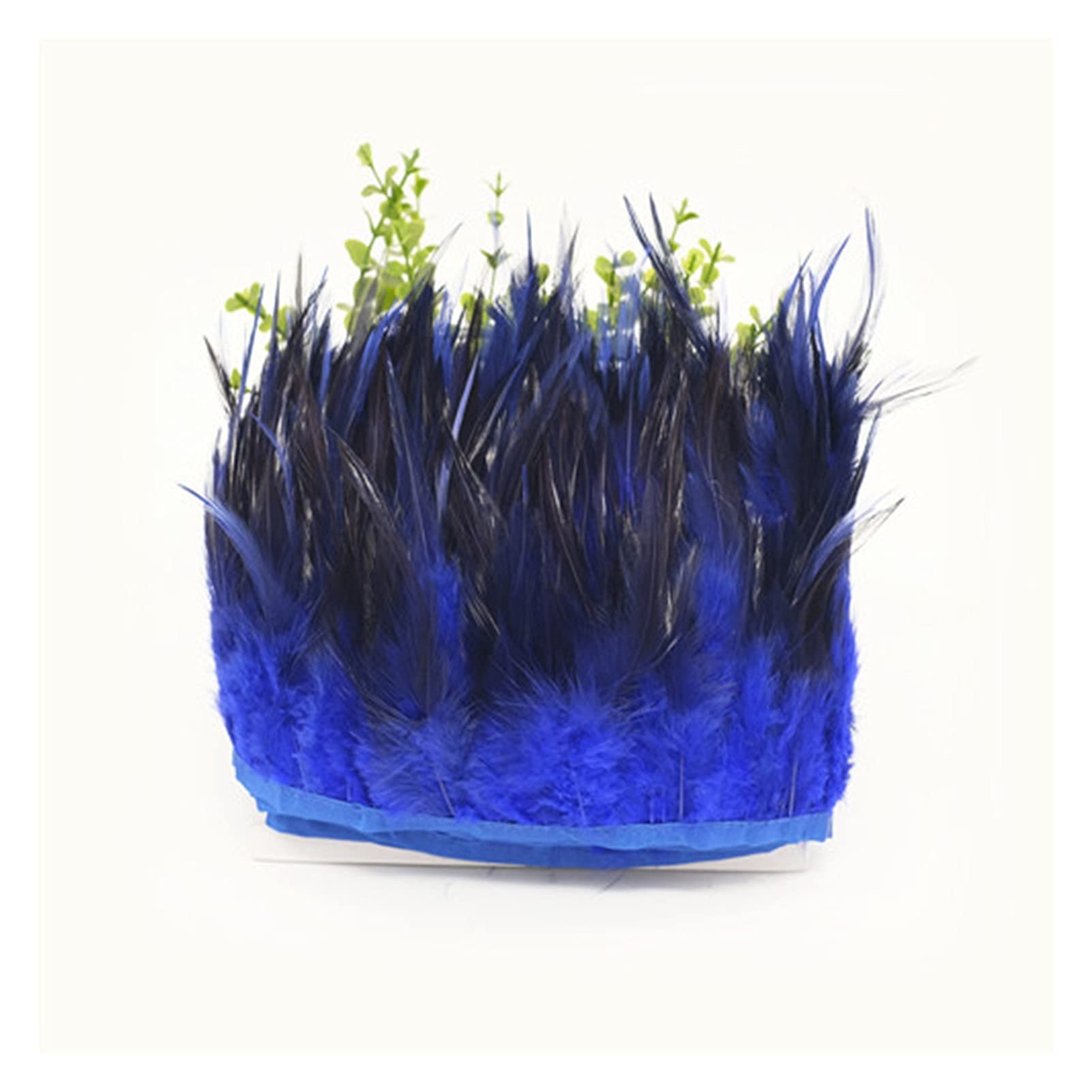 الريش، ريشة الديك، 49 ألوان 10 متر الديك ريشة الديكورات hackle ريشة هامش 10-15 سنتيمتر السرج ريشة الشريط ريشة الدجاج تقليم لباس (Color : 20 Gradual royal, Size : 10 yards)