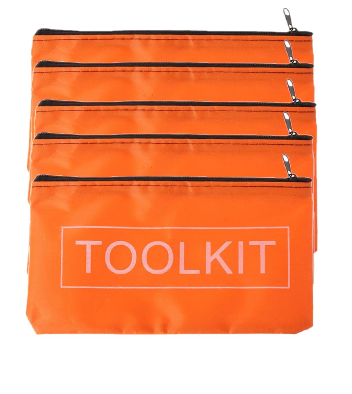 5 Pcs Orange Tool Bags Waterproof Oxford Cloth Tool Storage Bags with Zipper for Hardware Toolkits Organization Travel