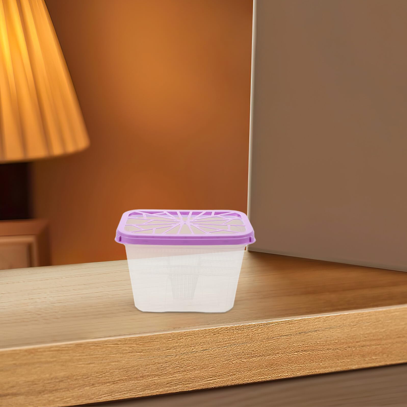 Cajas Deshumidificadoras Reutilizables de Plástico Transparente 6 Unidades Soporte Portátil para Absorbente de Humedad Recargable Estuche Hermético para Armarios y Baños