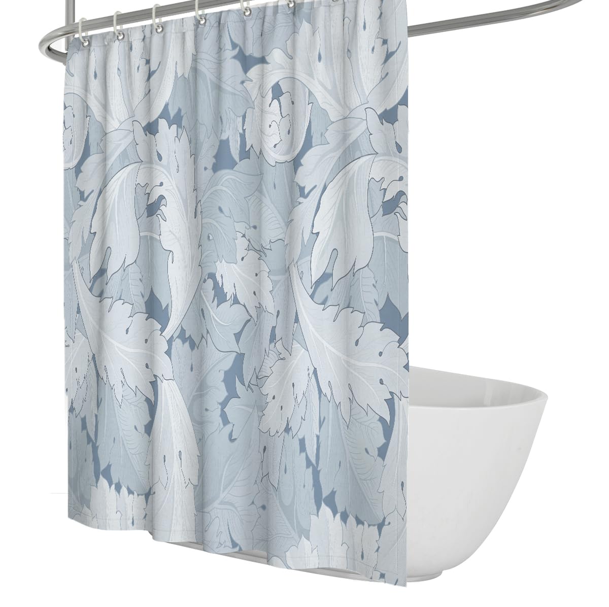 Rideau Douche Feuilles acanthe Vintage Bleu poudré W220xL180 cm