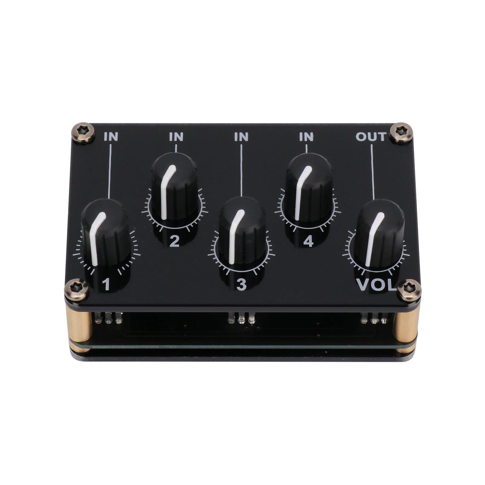 Ultra Low-Noise Audio Mixer, 4 Channel Line Multi-Device Mixer for Sub-Mixing for Small Club or Bar
