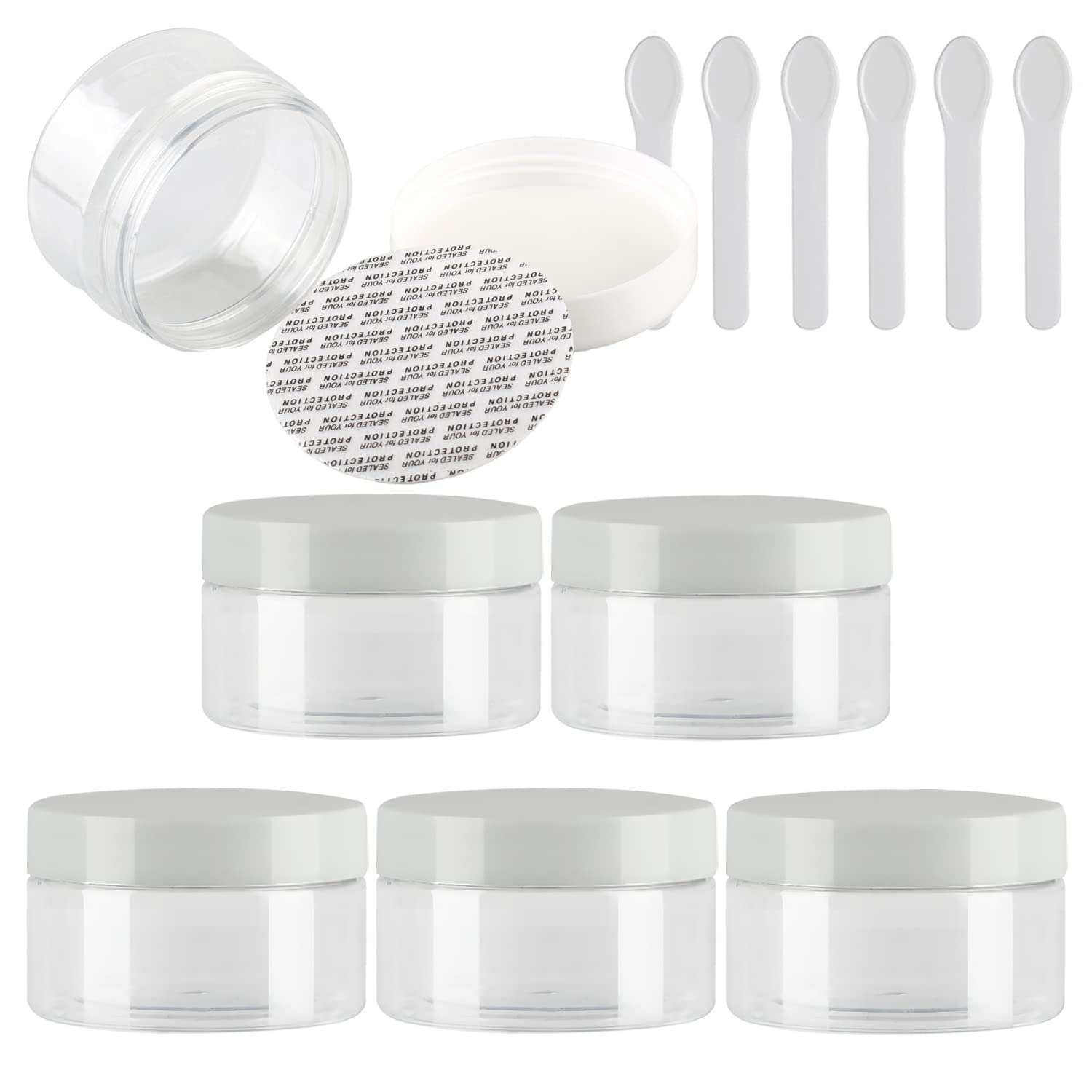 24 Vasetti Cosmetici In Plastica Da 100ml - Con Coperchio Oro E Spatola, Per Creme E DIY - Foto 8