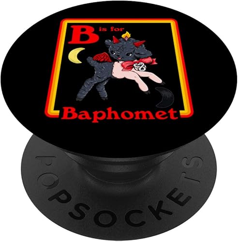B para Baphomet Satanic Cute Devil Retro Vintage Satan Tarot PopSockets PopGrip Agarre intercambiable para teléfonos y tabletas