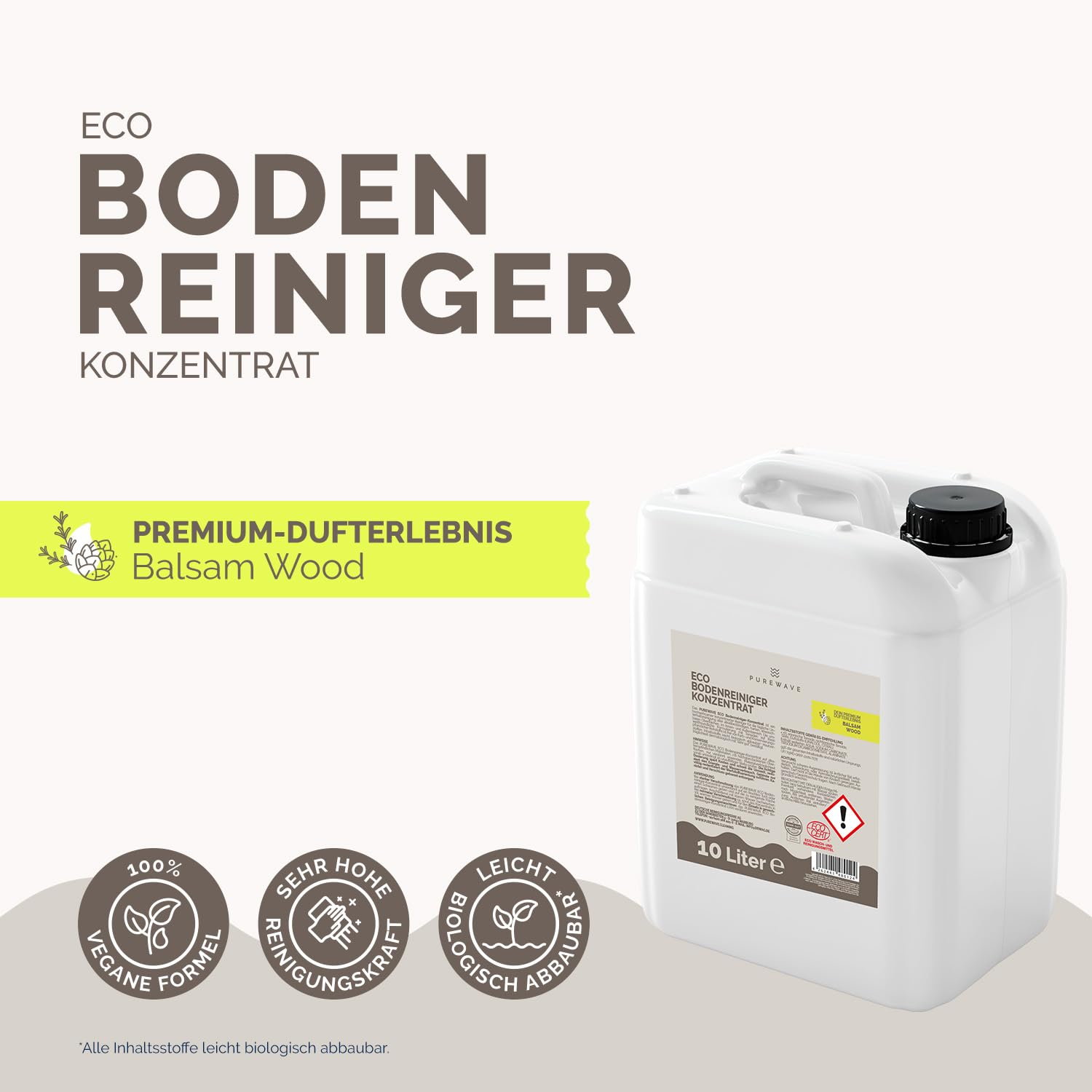 PUREWAVE eco Bodenreiniger Konzentrat – Umweltfreundlicher Bodenreiniger für alle Oberflächen (10L)