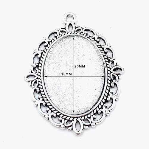 Miniatura 3 de Dcatcher Aretes ovalados vacíos de cabujón - 24 unidades