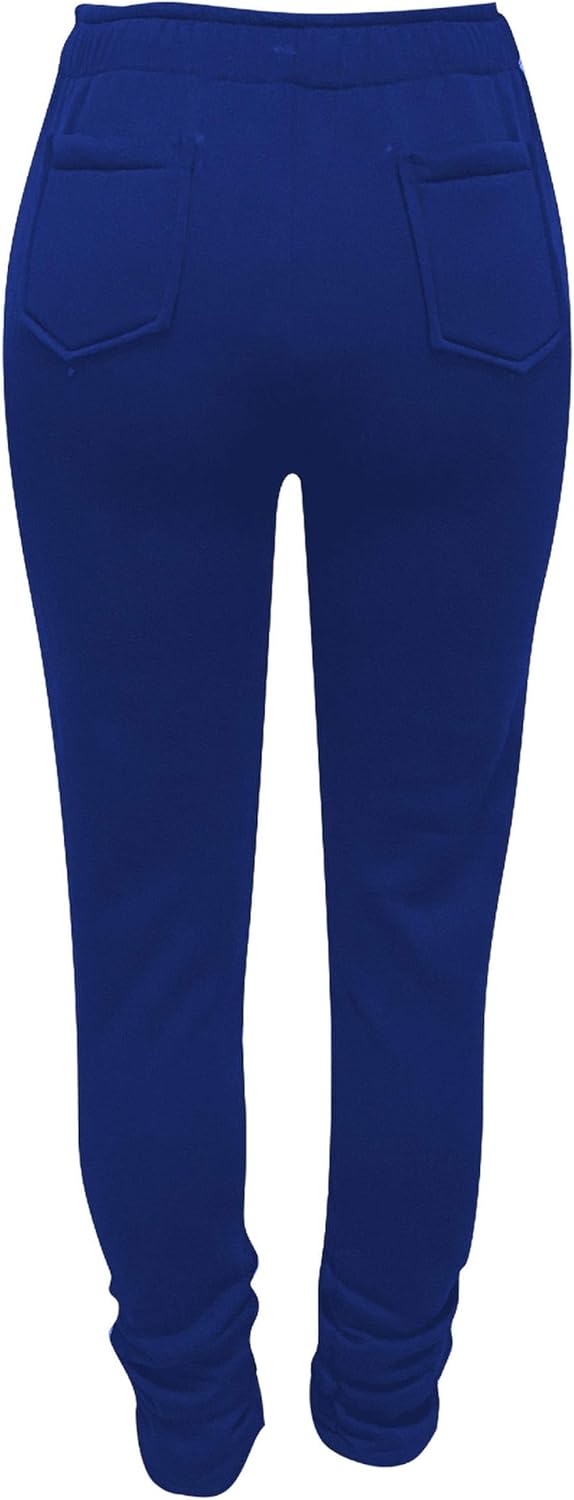 Lucuna Womens Stacked Fleece Sweatpants Sherpa Lined Thicked Warm Athletic Active Jogger Ruched Lounge Pants - Image 5