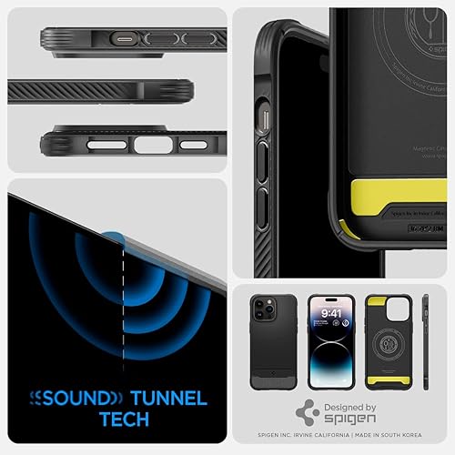 Miniatura 8 de Spigen Rugged Armor MagFit - Funda diseñada para iPhone 14 Pro Max (2022) protección de grado militar compatible con MagFit, color negro mate