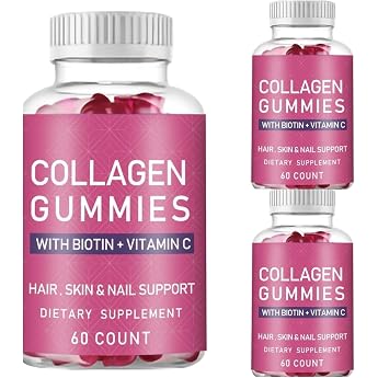 Vitamin Whitening 60 Capsules/Bottle, Original Protein, Gummy, Bear, Collagen, Gummy, Multi Vitamins, 3 Count